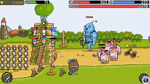 Grow Castle MOD APK v1.40.10 (Unlimited Money, MOD Menu) 5 Castle fighting against a massive wave of enemies in Grow Castle mod