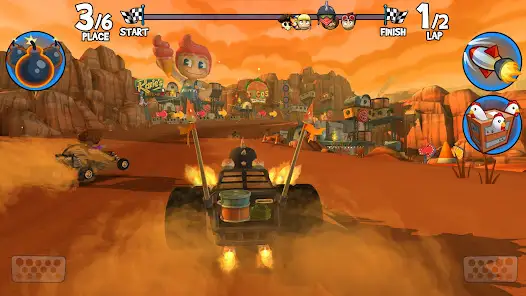 Beach Buggy Racing 2 v2025.05.19 (Mod Menu, Unlimited Money) 2 Colorful beach track with obstacles and ramps in Beach Buggy Racing 2